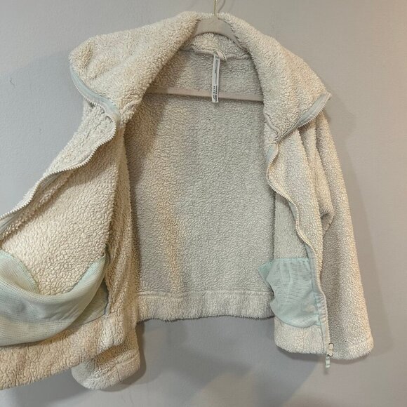FP Movement Dazed High Neck Sherpa Jacket Cream Ivory Women’s Size Small - Picture 6 of 7